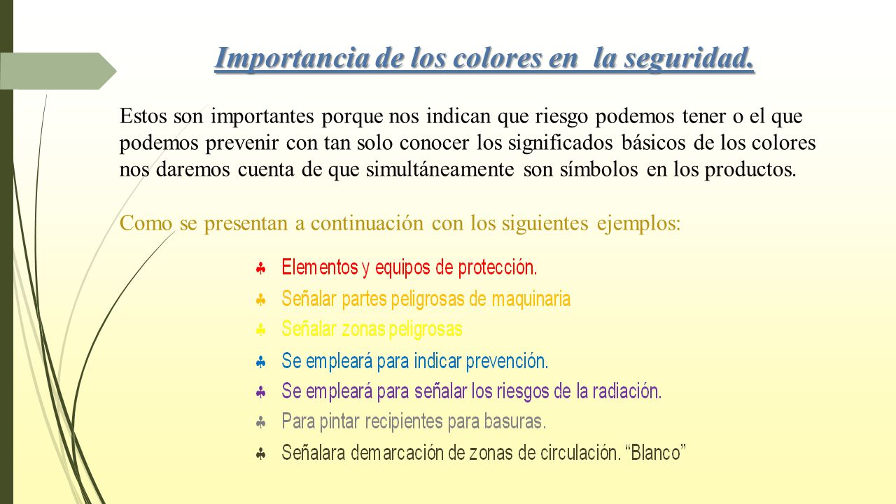 Importancia de los colores en la seguridad.