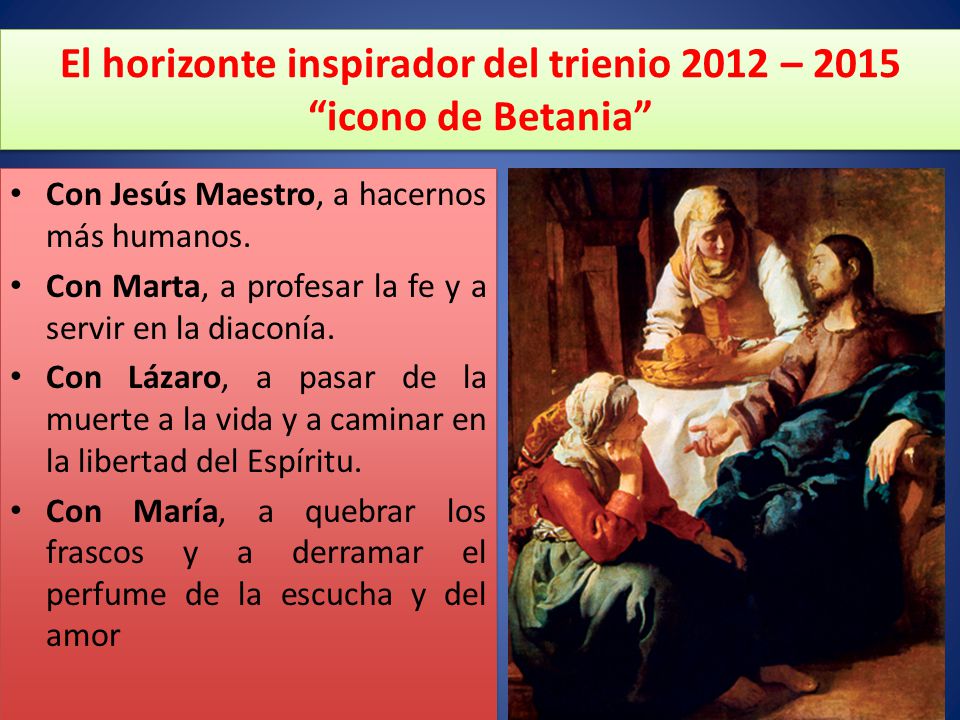El horizonte inspirador del trienio 2012 – 2015 icono de Betania