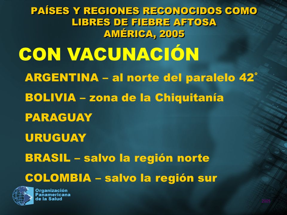 CON VACUNACIÓN ARGENTINA – al norte del paralelo 42˚