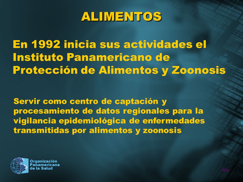 ALIMENTOS En 1992 inicia sus actividades el Instituto Panamericano de Protección de Alimentos y Zoonosis.