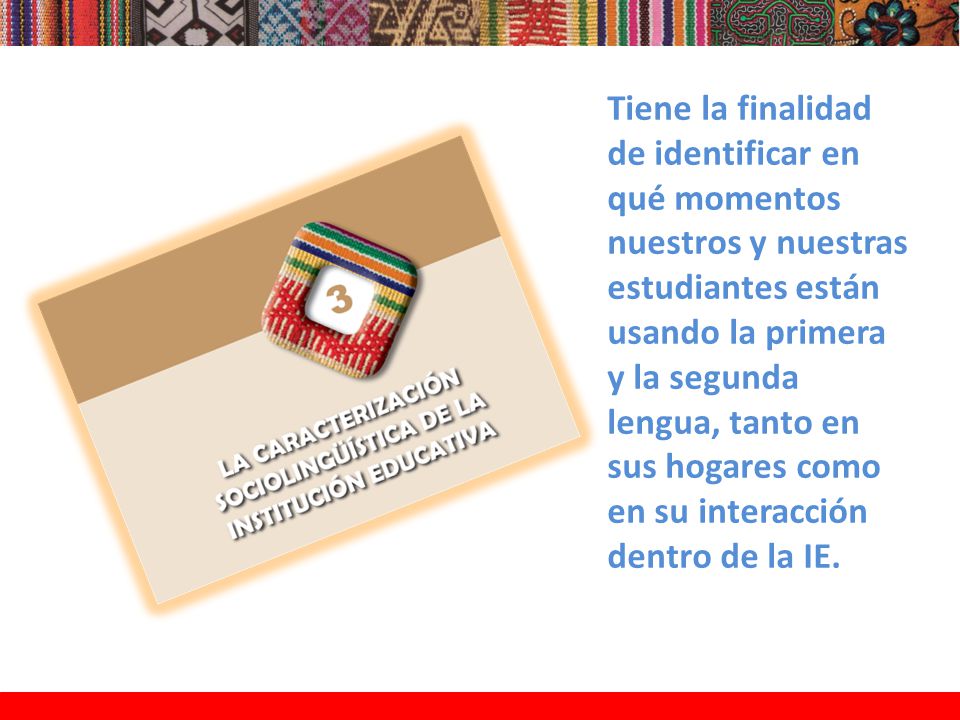 Tiene la finalidad de identificar en qué momentos nuestros y nuestras estudiantes están usando la primera