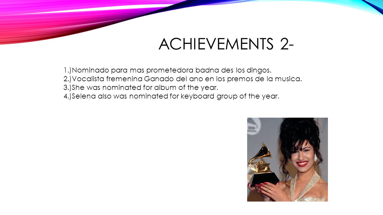 Achievements 2- 1.)Nominado para mas prometedora badna des los dingos.