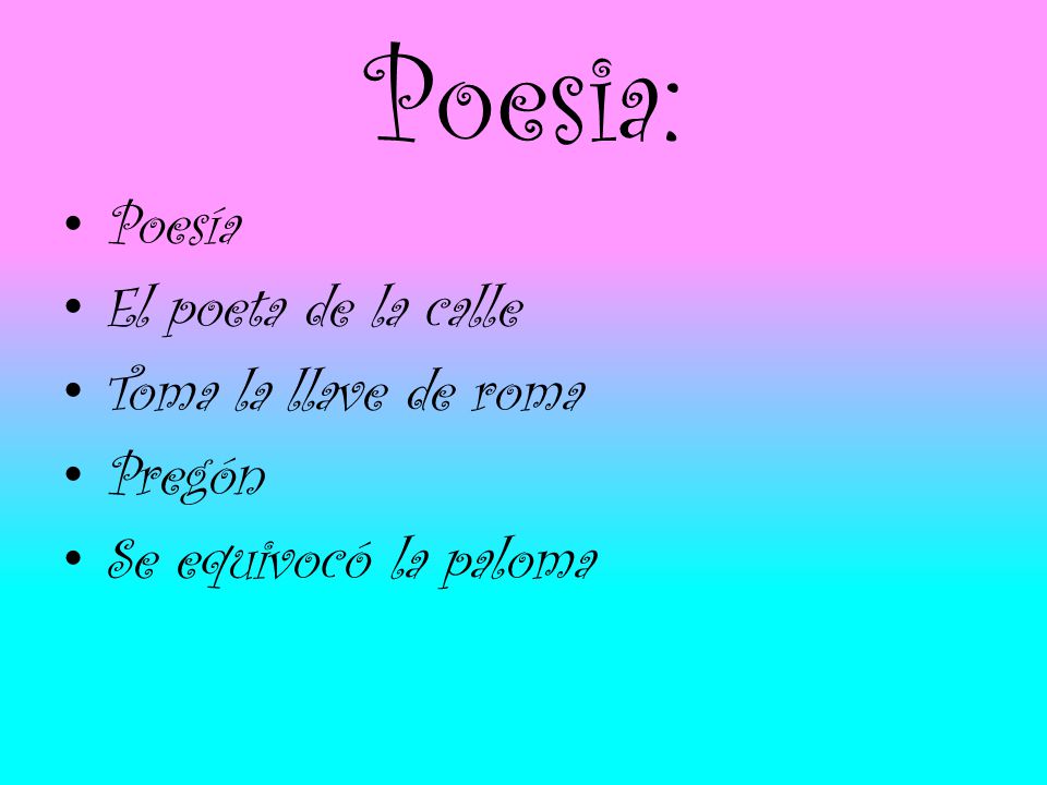 Poesia: Poesía El poeta de la calle Toma la llave de roma Pregón