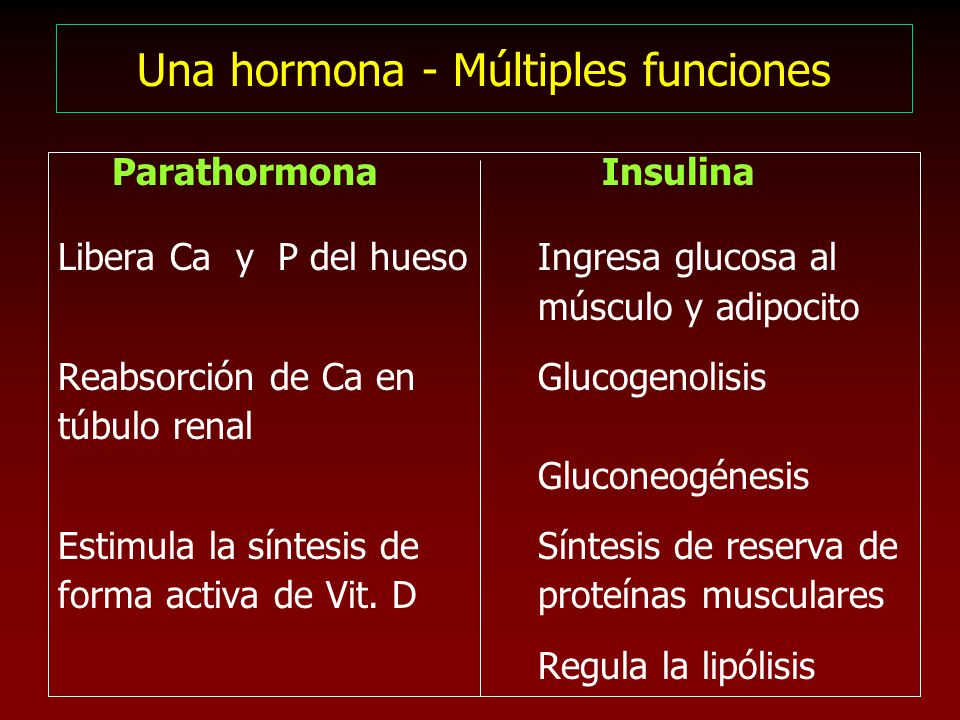 Una hormona - Múltiples funciones