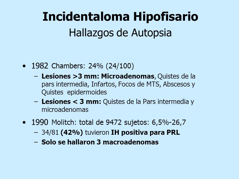 Incidentaloma Hipofisario Hallazgos de Autopsia