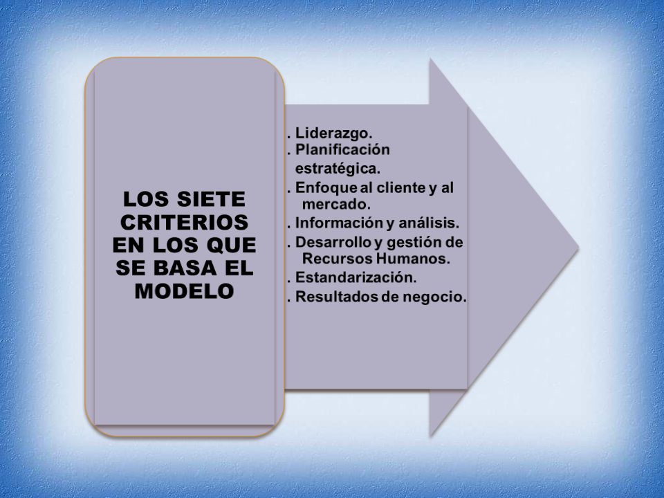 LOS SIETE CRITERIOS EN LOS QUE SE BASA EL MODELO