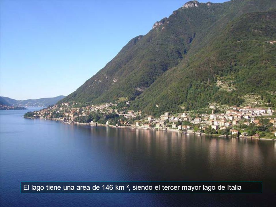 El lago tiene una area de 146 km ², siendo el tercer mayor lago de Italia