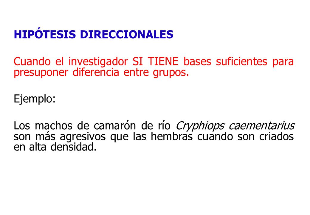 HIPÓTESIS DIRECCIONALES
