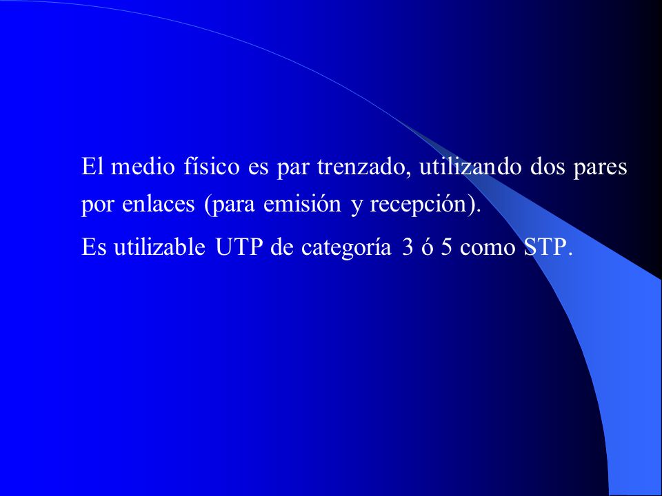 Es utilizable UTP de categoría 3 ó 5 como STP.