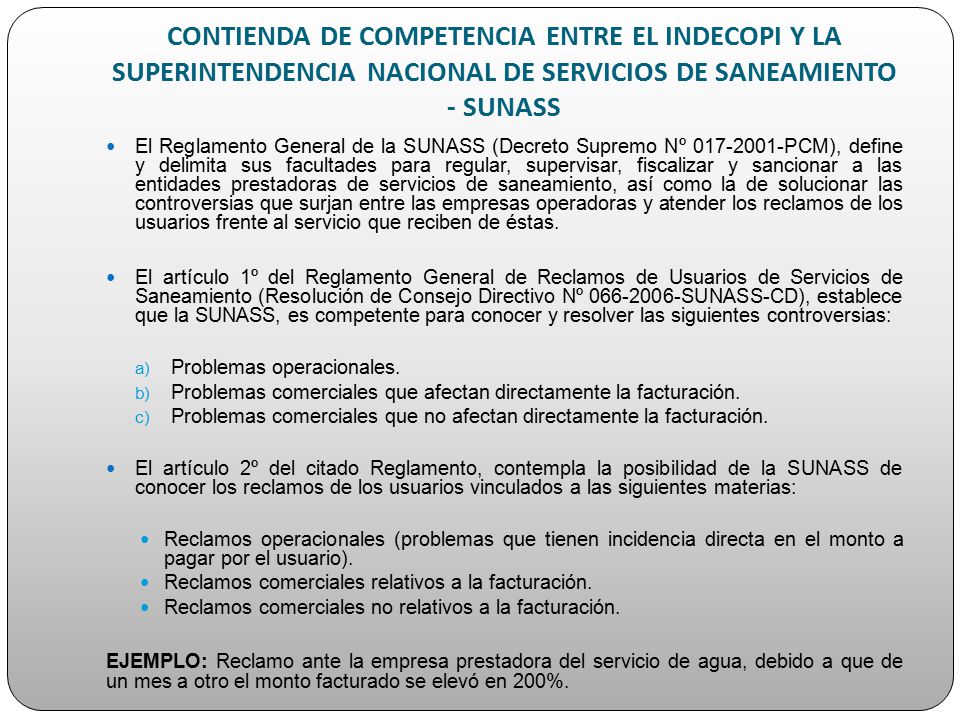 CONTIENDA DE COMPETENCIA ENTRE EL INDECOPI Y LA SUPERINTENDENCIA NACIONAL DE SERVICIOS DE SANEAMIENTO - SUNASS