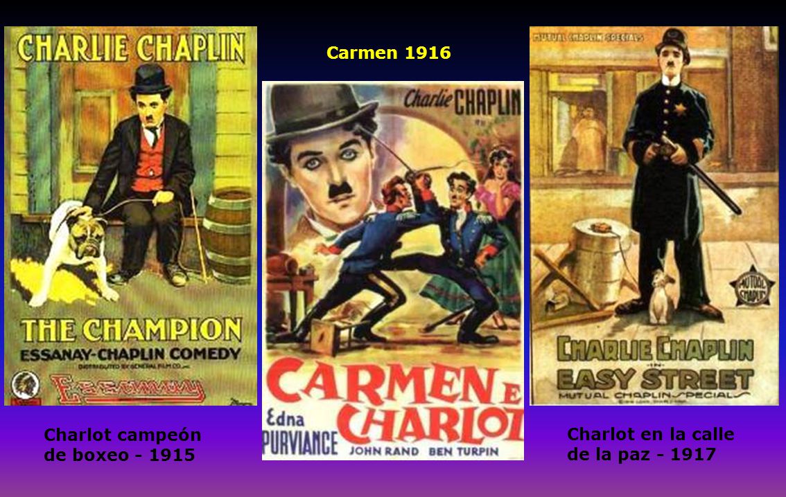 Carmen 1916 Charlot campeón de boxeo Charlot en la calle de la paz