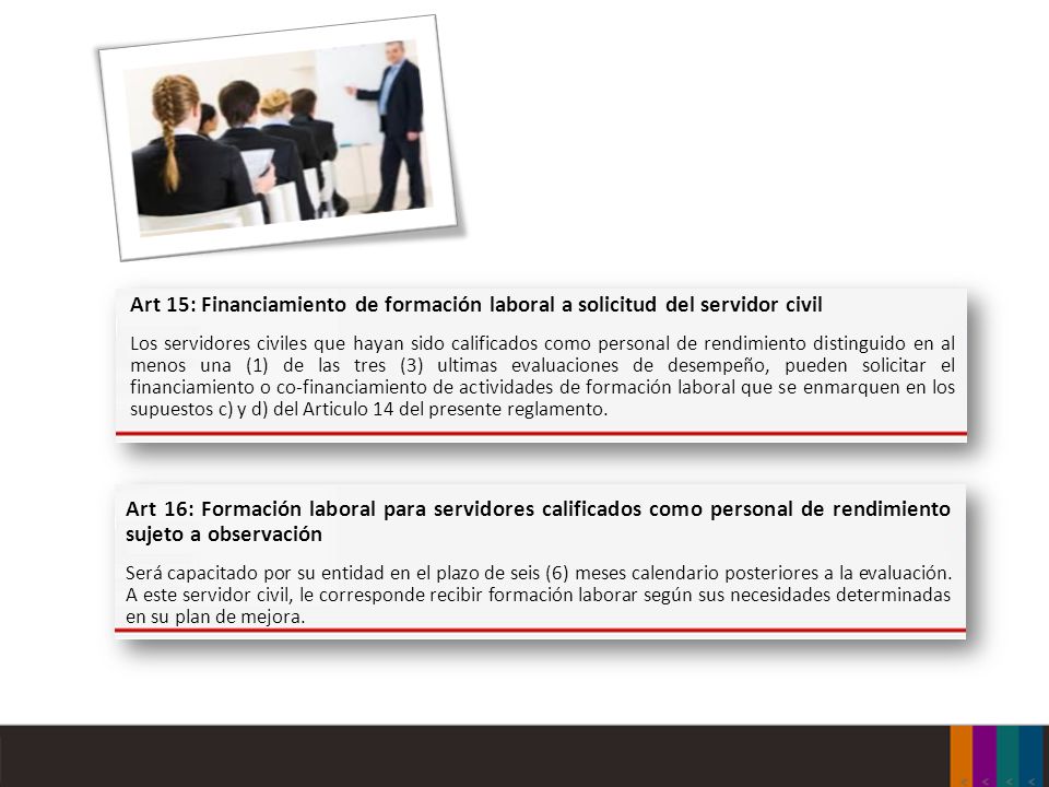 Art 15: Financiamiento de formación laboral a solicitud del servidor civil
