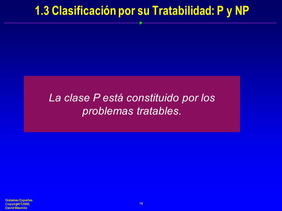 1.3 Clasificación por su Tratabilidad: P y NP