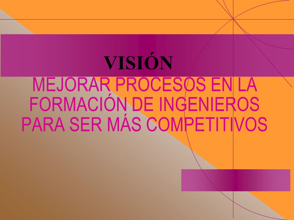 VISIÓN MEJORAR PROCESOS EN LA FORMACIÓN DE INGENIEROS PARA SER MÁS COMPETITIVOS