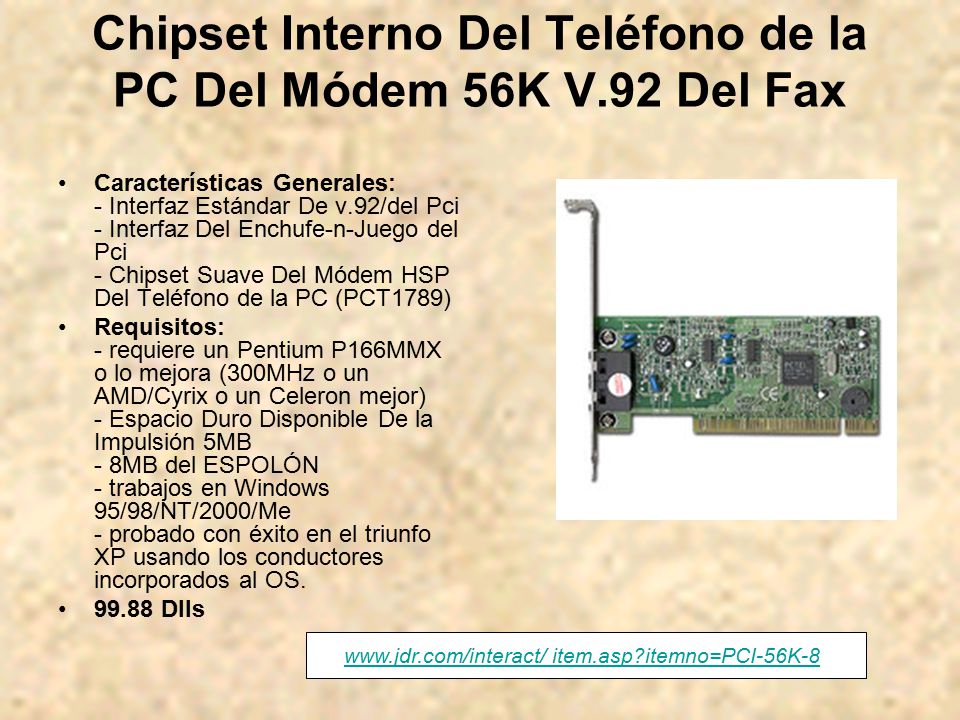 Chipset Interno Del Teléfono de la PC Del Módem 56K V.92 Del Fax