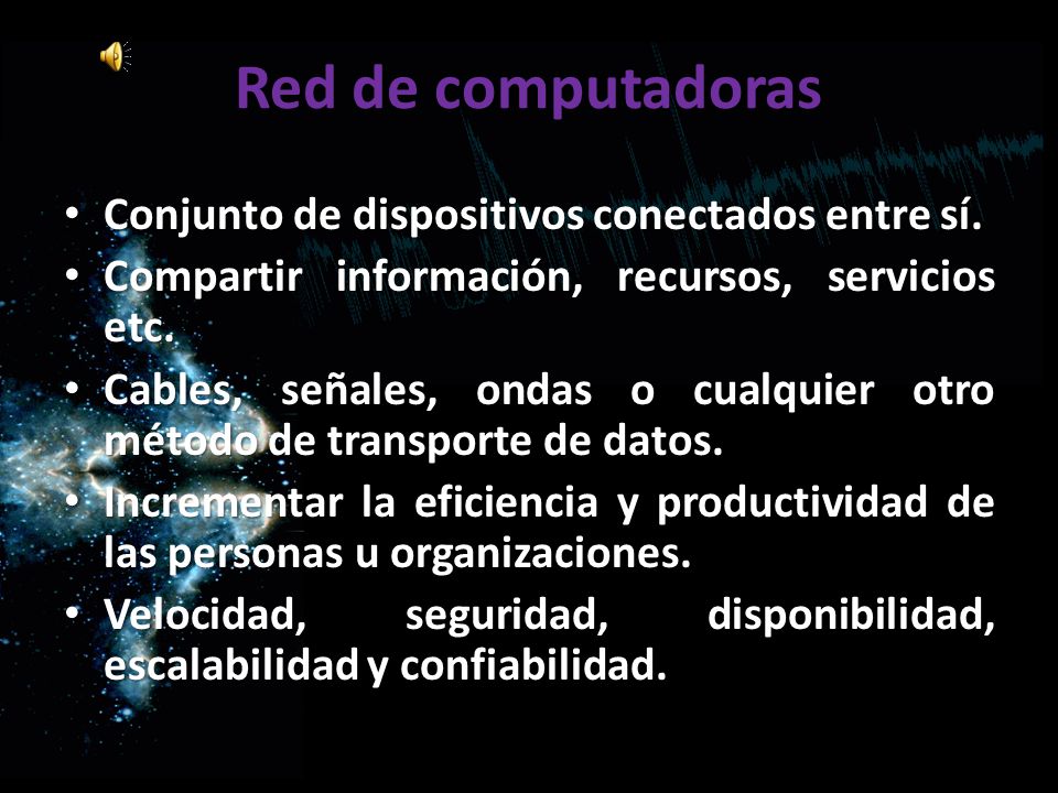 Red de computadoras Conjunto de dispositivos conectados entre sí.