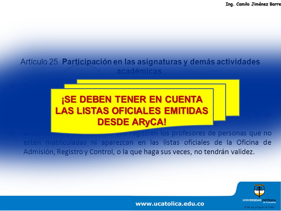 ¡SE DEBEN TENER EN CUENTA LAS LISTAS OFICIALES EMITIDAS DESDE ARyCA!