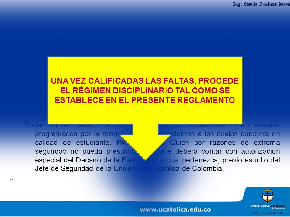 Artículo 54. Faltas Graves. Se consideran faltas graves las siguientes: