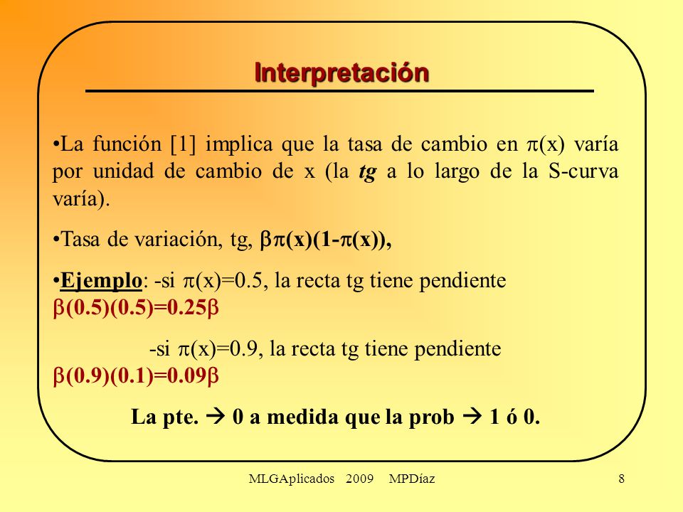 La pte.  0 a medida que la prob  1 ó 0.