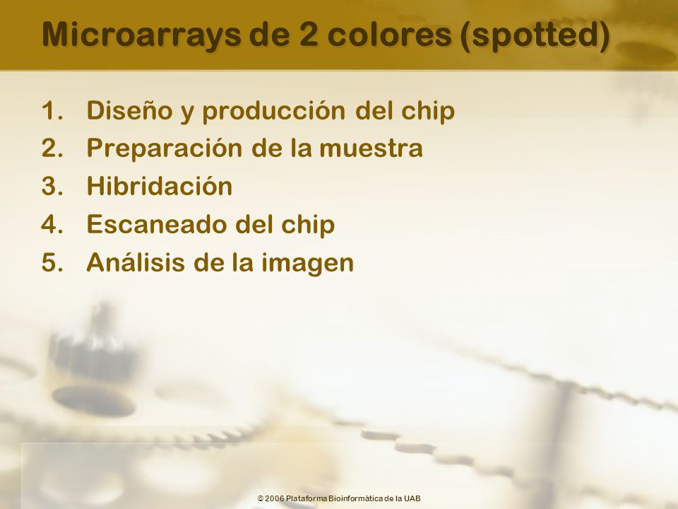 Microarrays de 2 colores (spotted)