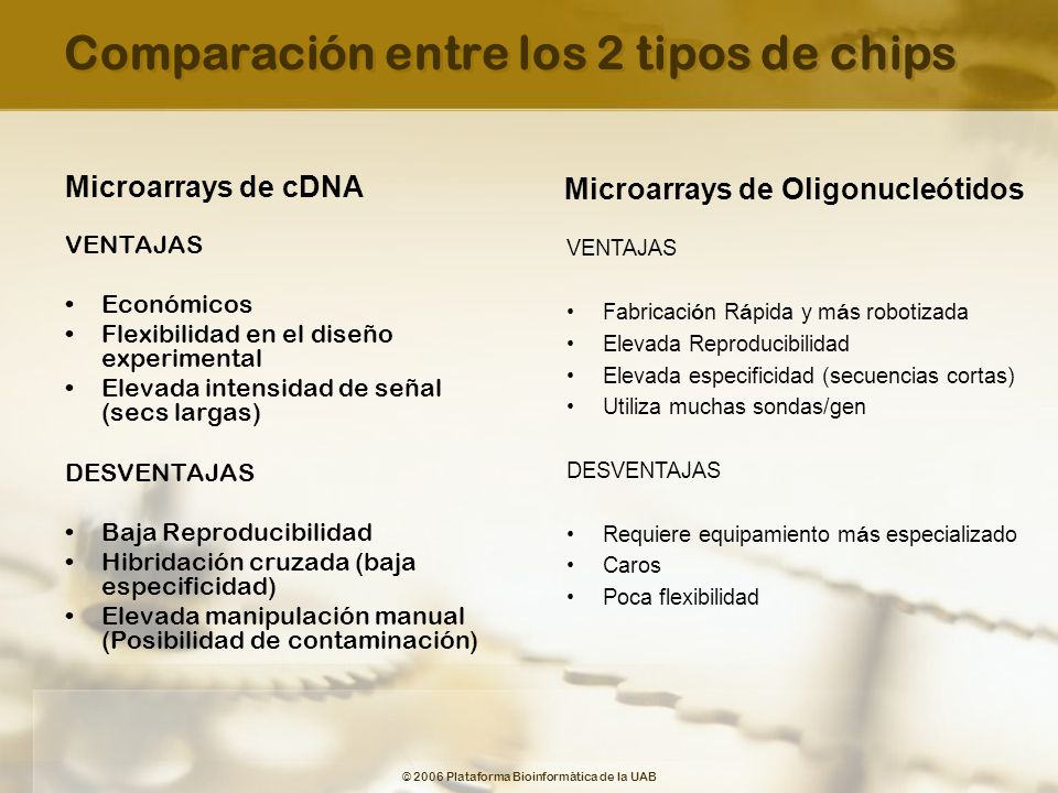 Comparación entre los 2 tipos de chips