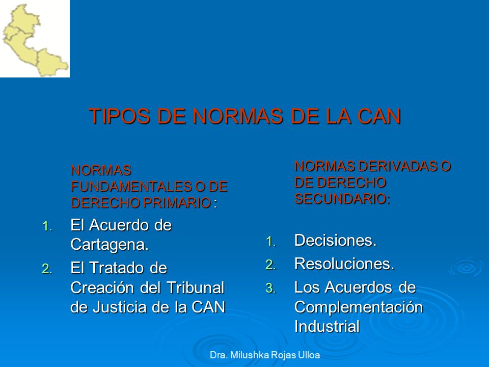 TIPOS DE NORMAS DE LA CAN