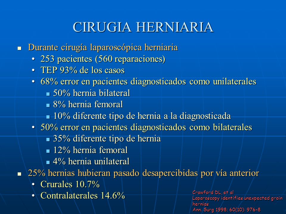 CIRUGIA HERNIARIA Durante cirugía laparoscópica herniaria