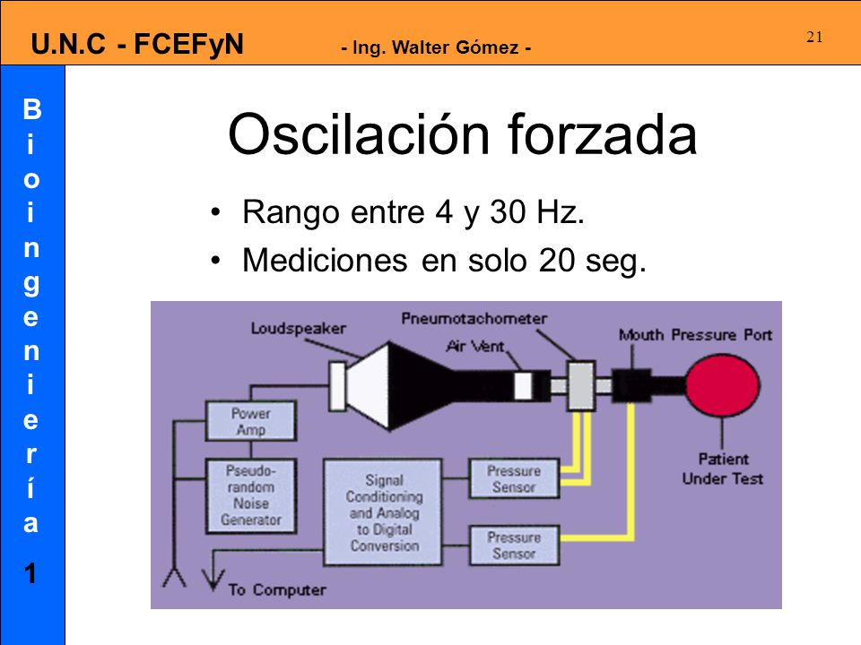 Oscilación forzada Rango entre 4 y 30 Hz. Mediciones en solo 20 seg.