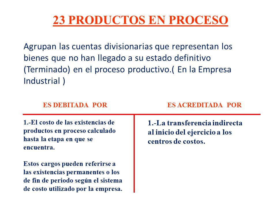 23 PRODUCTOS EN PROCESO