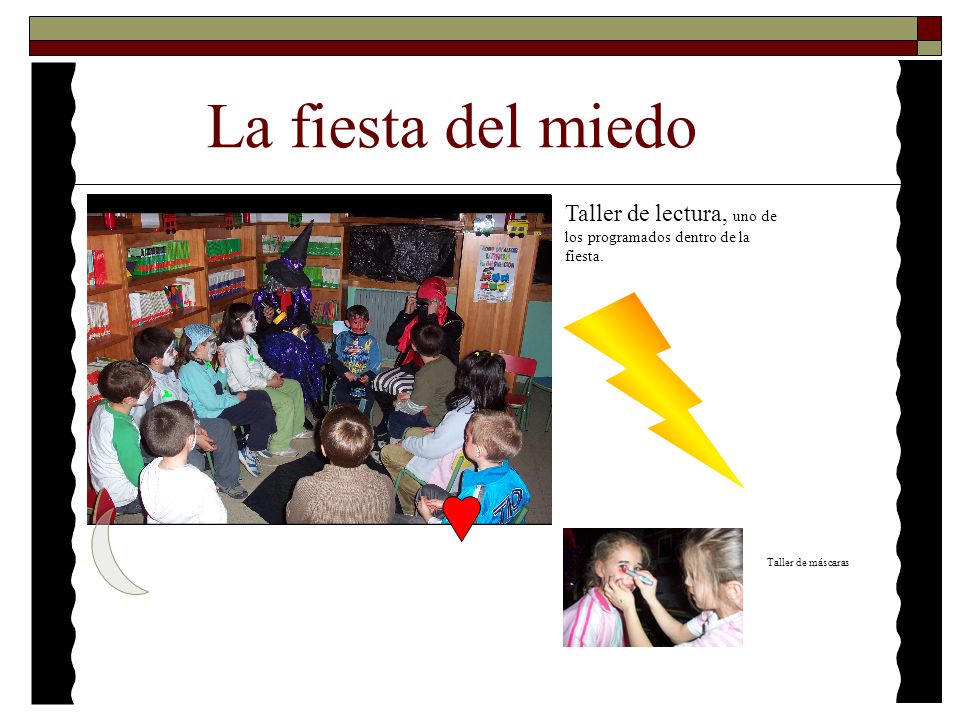 La fiesta del miedo Taller de lectura, uno de los programados dentro de la fiesta.