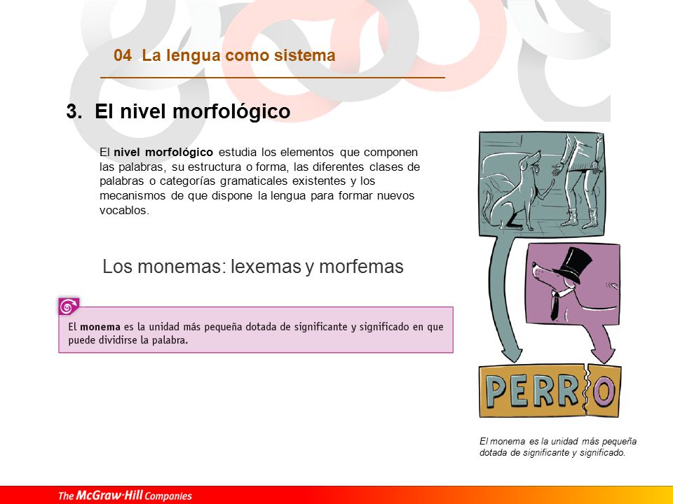 3. El nivel morfológico Los monemas: lexemas y morfemas