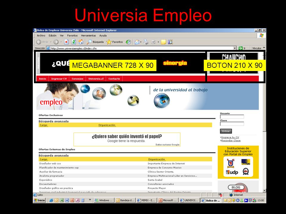Universia Empleo MEGABANNER 728 X 90 BOTON 210 X 90