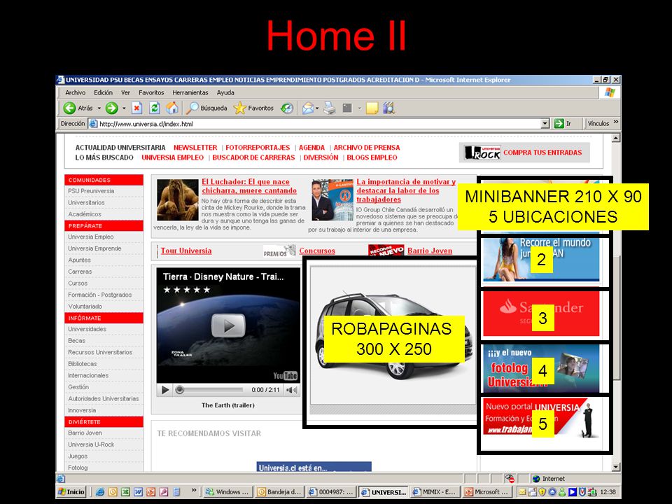 Home II MINIBANNER 210 X 90 5 UBICACIONES 2 3 ROBAPAGINAS 300 X 250 4