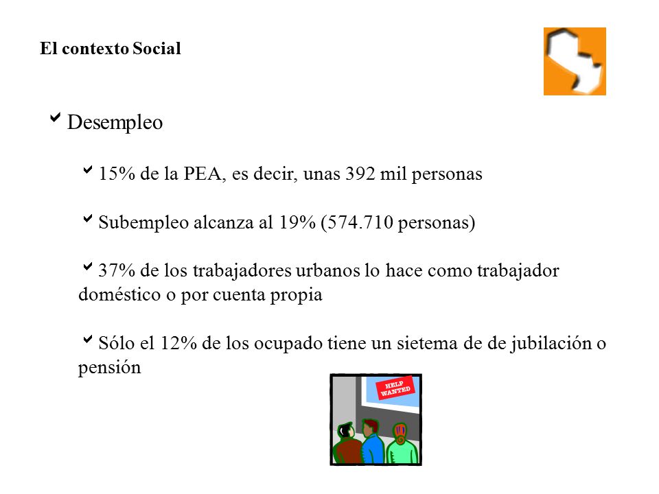 Desempleo 15% de la PEA, es decir, unas 392 mil personas