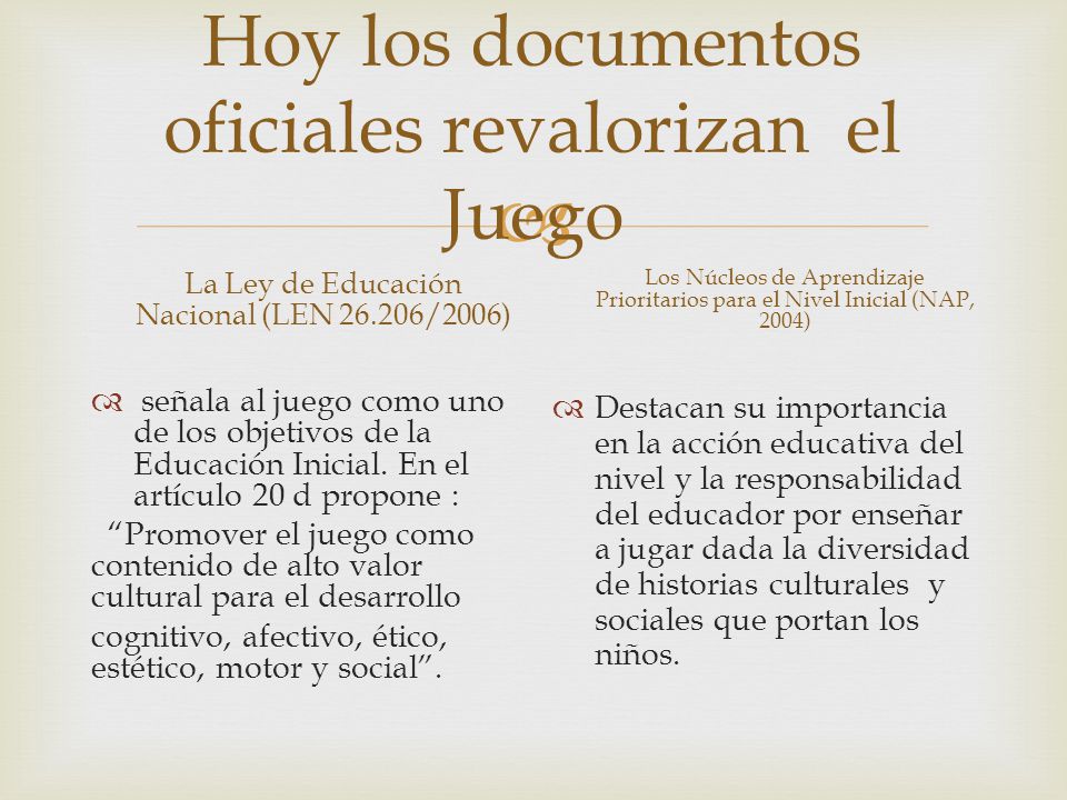 Hoy los documentos oficiales revalorizan el Juego