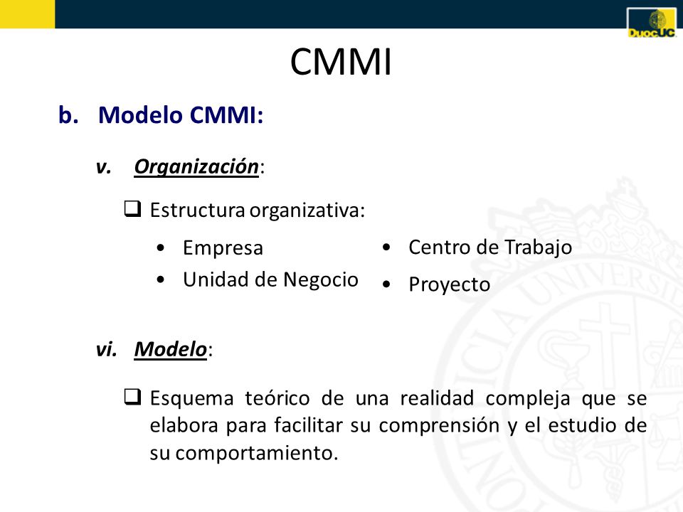 CMMI Modelo CMMI: Organización: Estructura organizativa: Empresa
