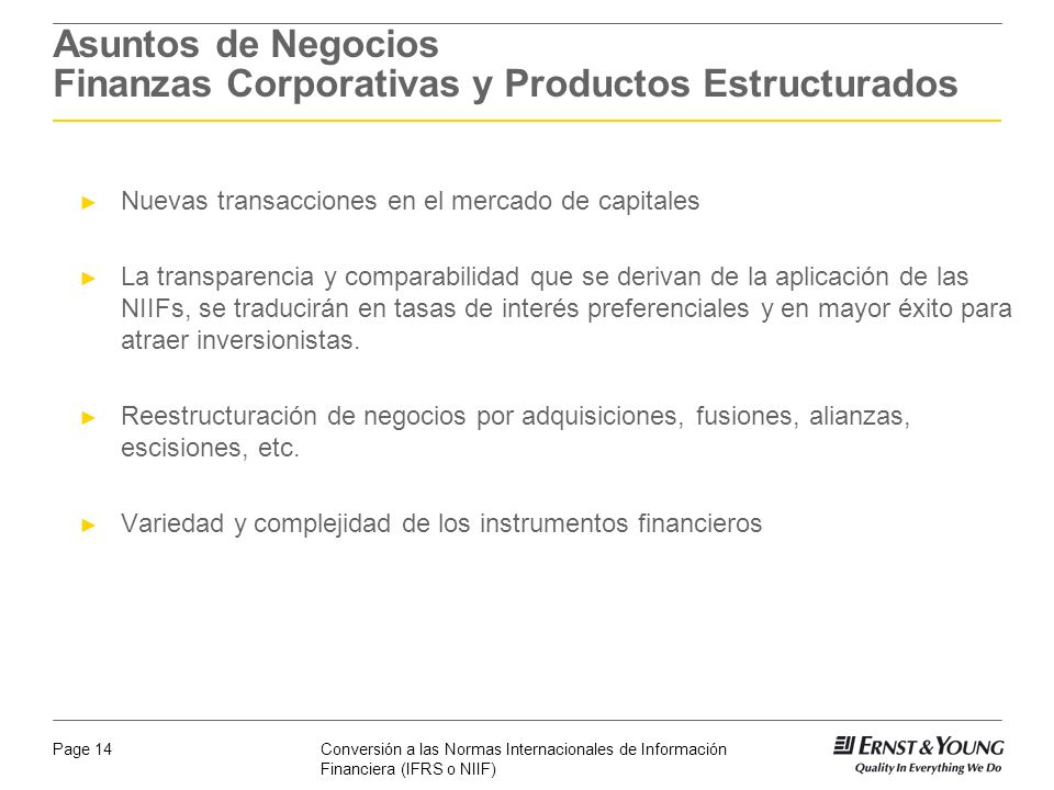 Asuntos de Negocios Finanzas Corporativas y Productos Estructurados