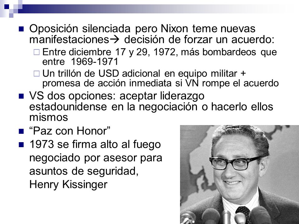 negociado por asesor para asuntos de seguridad, Henry Kissinger
