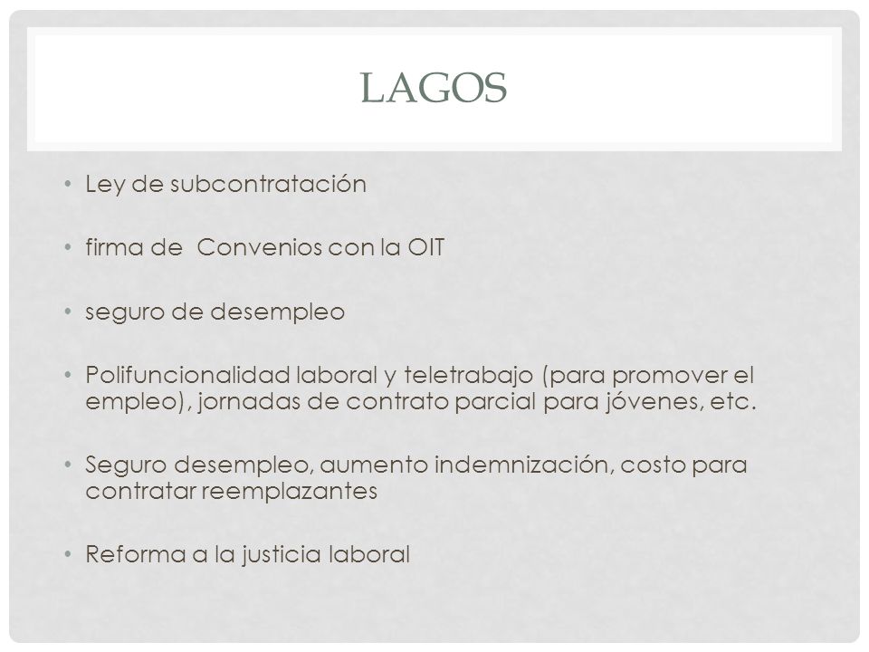 lagos Ley de subcontratación firma de Convenios con la OIT
