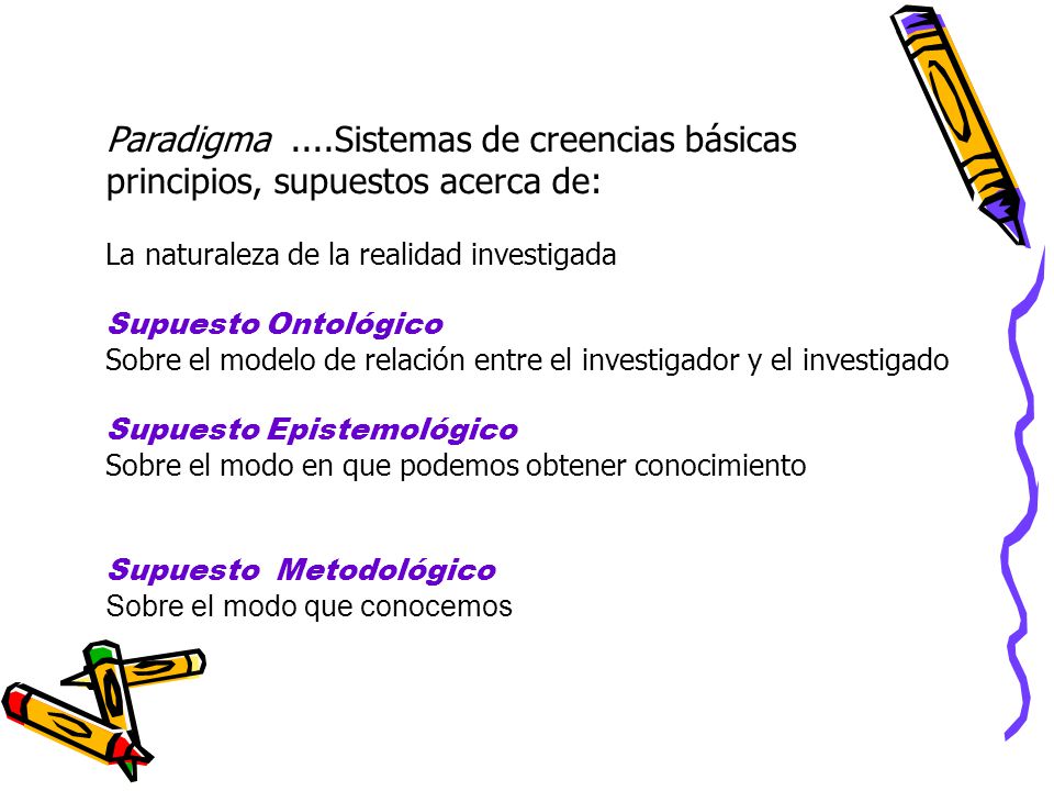 Paradigma ....Sistemas de creencias básicas