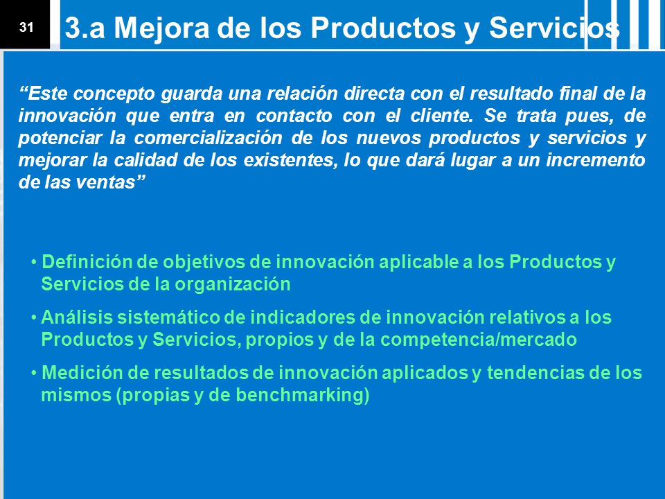 3.a Mejora de los Productos y Servicios