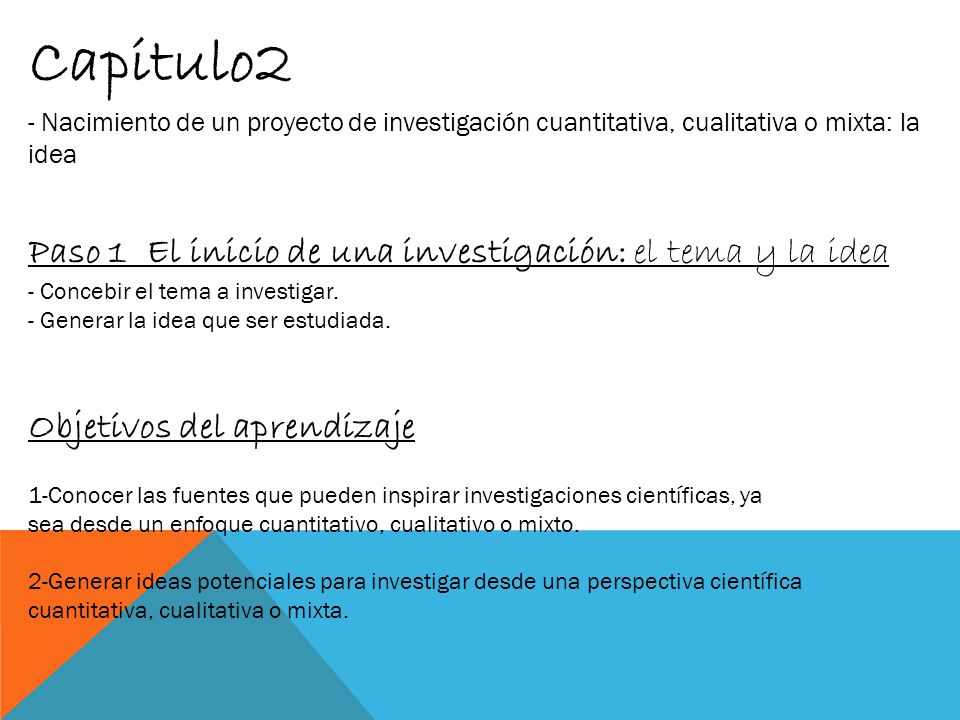 Capitulo2 Paso 1 El inicio de una investigación: el tema y la idea