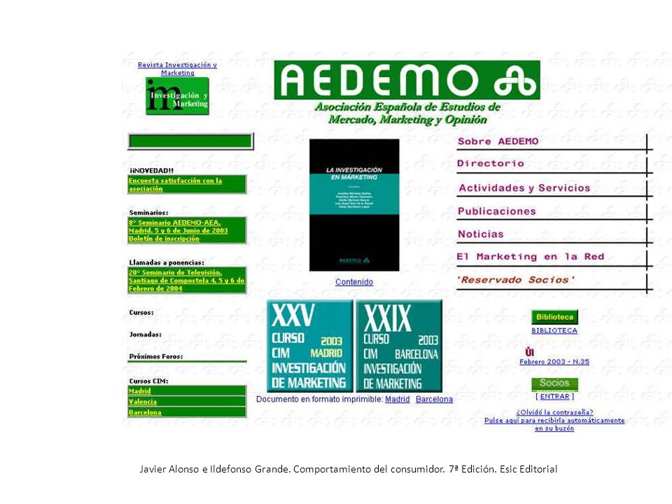 Javier Alonso e Ildefonso Grande. Comportamiento del consumidor