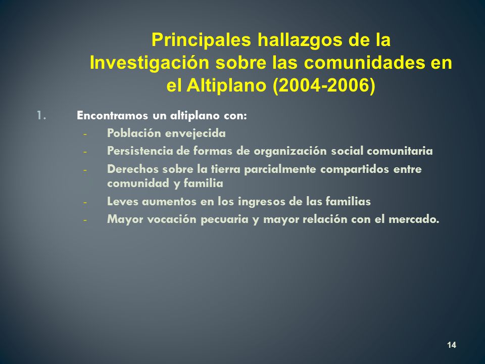 Principales hallazgos de la