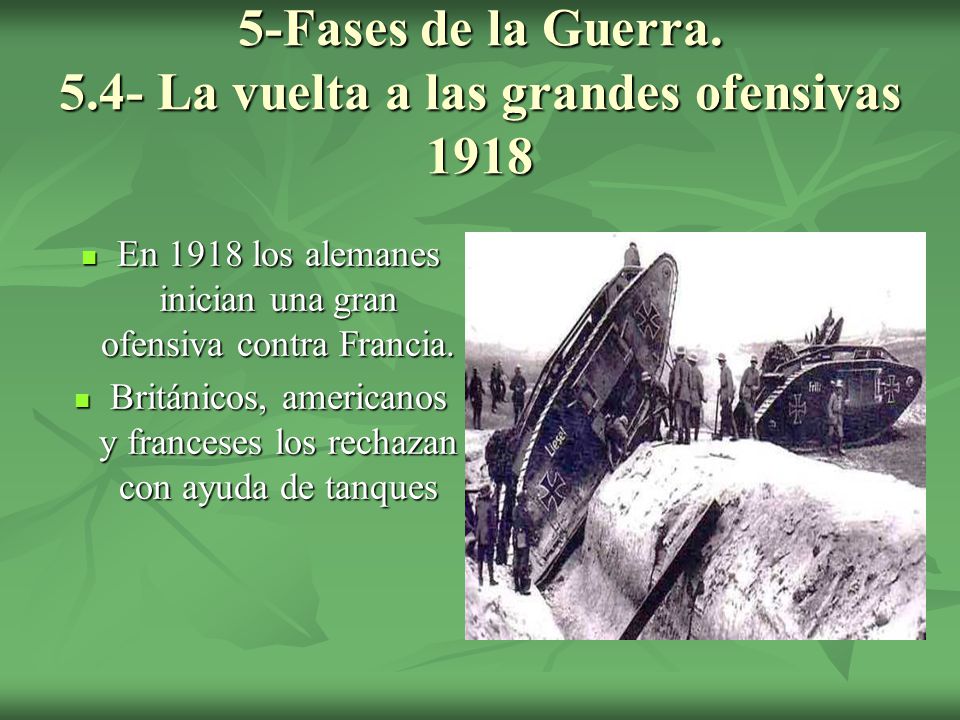 5-Fases de la Guerra La vuelta a las grandes ofensivas 1918