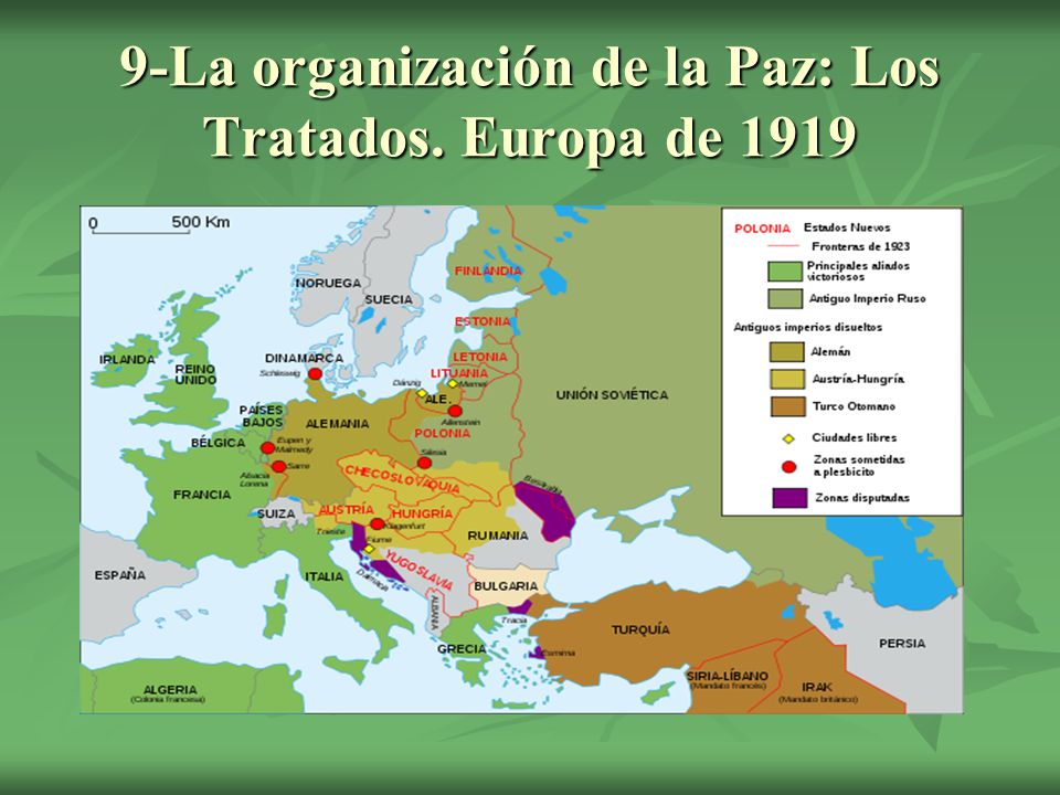 9-La organización de la Paz: Los Tratados. Europa de 1919