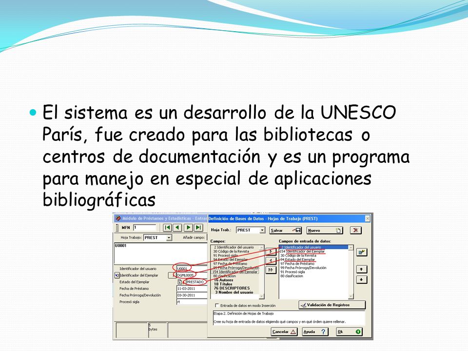 El sistema es un desarrollo de la UNESCO París, fue creado para las bibliotecas o centros de documentación y es un programa para manejo en especial de aplicaciones bibliográficas