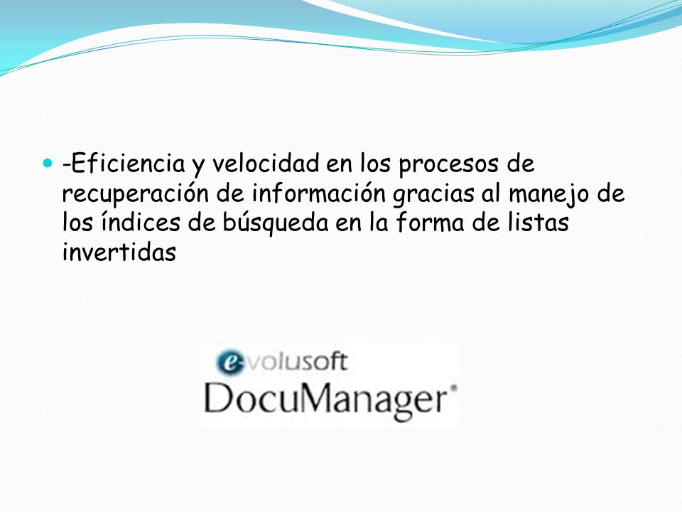-Eficiencia y velocidad en los procesos de recuperación de información gracias al manejo de los índices de búsqueda en la forma de listas invertidas