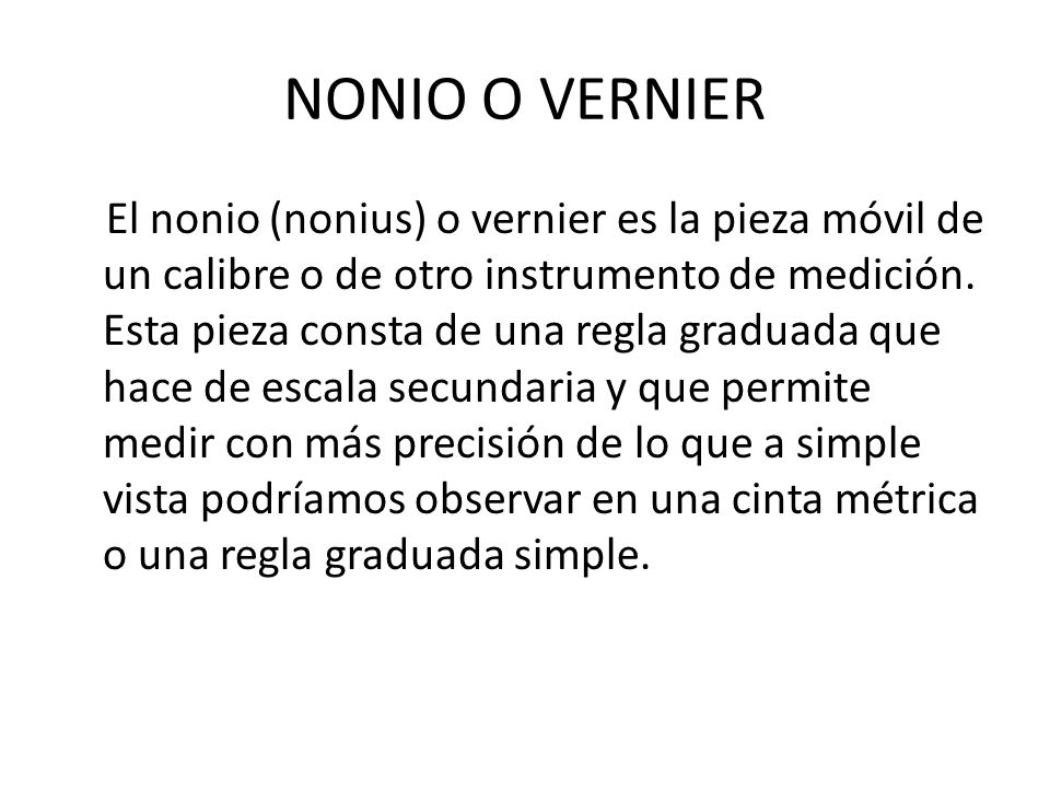 NONIO O VERNIER