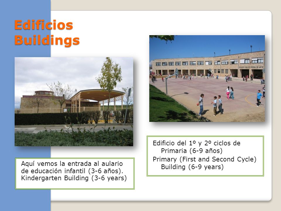 Edificios Buildings Edificio del 1º y 2º ciclos de Primaria (6-9 años) Primary (First and Second Cycle) Building (6-9 years)
